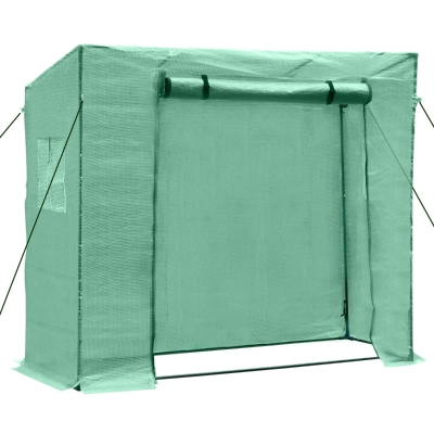 Outsunny Seră de Grădină pentru Plante Roșii 200x77x170 cm din PE Cadru din Oțel