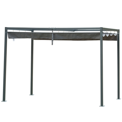 Outsunny Foisor Pergola cu Panza Glisanta pentru Exterior, 298 x 213 x 222 cm