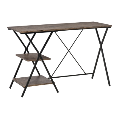 HOMCOM Birou pentru munca la Birou Suport Computer Stil Industrial din Lemn, 120x48x78cm