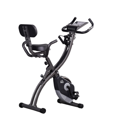 HOMCOM Bicicleta pliabila magnetica 8 niveluri de rezistenta monitor LCD inaltime reglabila