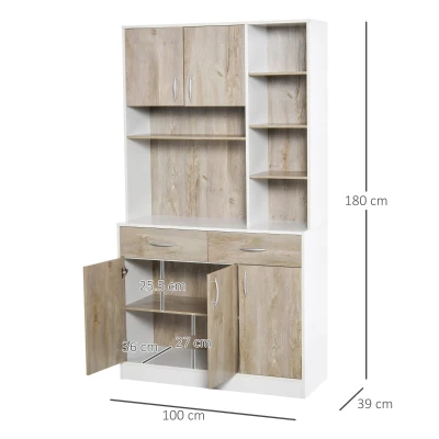 HOMCOM dulap de bucatarie, cu sertare si usi, 100x39x180 cm(m-3)