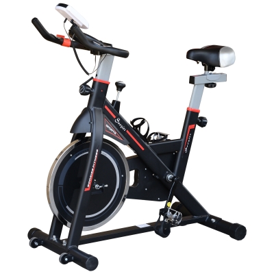 Homcom Cyclette Allenamento Aerobico da Casa Professionale in Acciaio, Nero