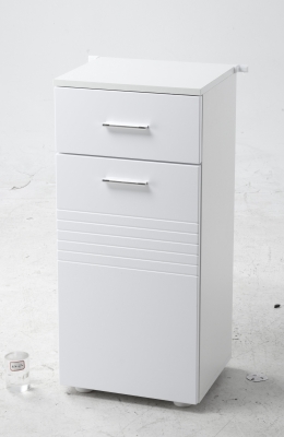 Kleankin Mobilier Baie din Lemn cu Sertar si Dulapior 1 Usa cu Polite, 35x30x77,5 cm
