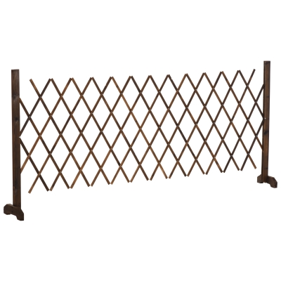 Outsunny Imprejmuire pentru Gradina din Lemn cu Latime Reglabila 37-225cm