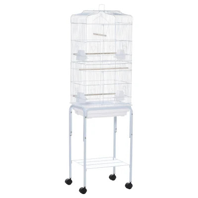 PawHut colivie pentru pasari, 46.5x36x157cm, alba