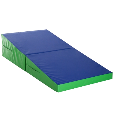 Homcom Saltea Training Pliabila pentru Fitness Gimnastica Artistica, Albastru verde, 180x90x40cm