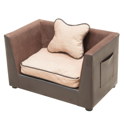 PawHut Canapele pentru Câini și Pisici din Piele sintetică cu Perne 68.5 x 42 x 43 cm
