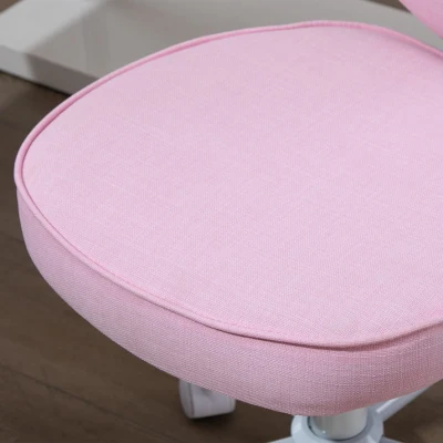 HOMCOM Scaun de birou pentru Camera copiilor, in Forma de Inima, cu 5 Roti cu suport rotativ(m-9)