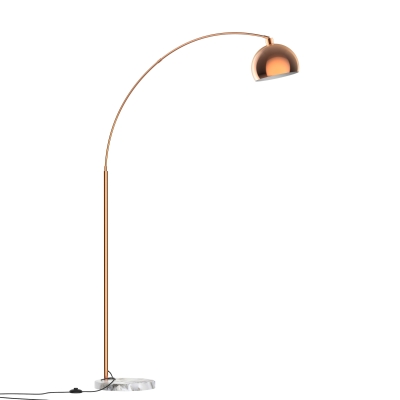 HOMCOM Lampa de podea in forma de arc cu abajur reglabil cu baza rotunda din marmura metal
