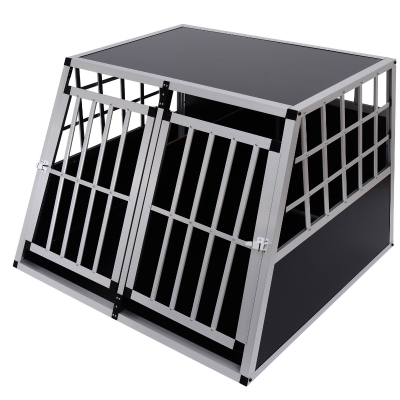 PawHut Transportor pentru Câini din Aluminiu cu Perete Mobil și Închidere, 104x91x69cm