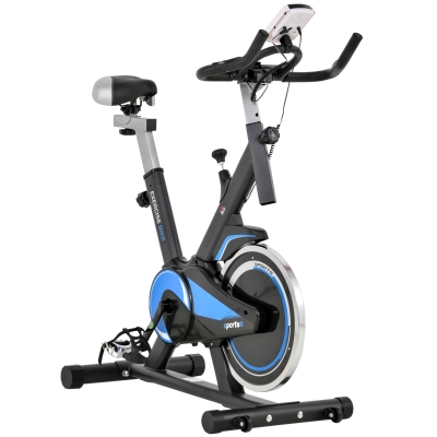 HOMCOM Bicicleta de spinning profesionala sau de Interior Albastru si Negru Motor 10 kg