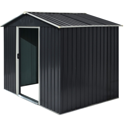 Outsunny Magazie de depositare Gradina cu 2 usi Glisante de ventilatie, Otel