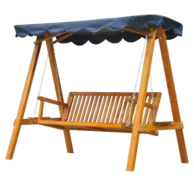 Outsunny, leagan de gradina cu 3 locuri, lemn, 200x130x185 cm