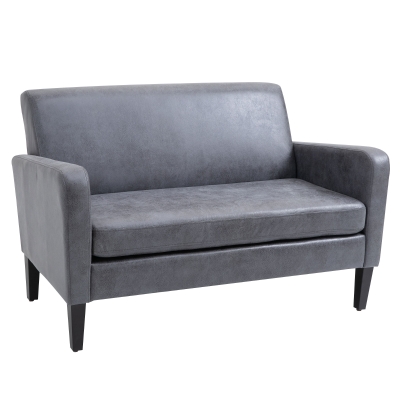 HOMCOM Canapea 2 Locuri din Stofa, Mobilier Modern pentru Living si Birou