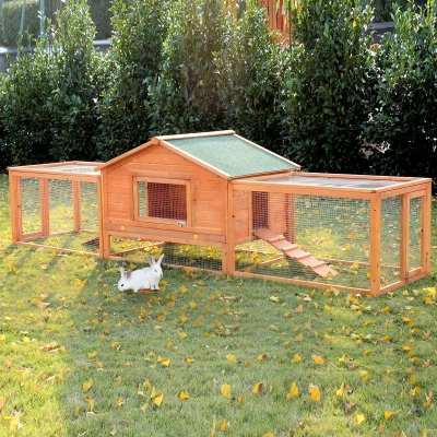 Cusca pentru iepuri, 309x79x86cm, din lemn, verde