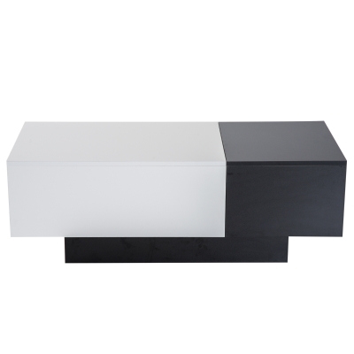 Homcom Masa de Sufragerie Extensibila Alb si Negru, 51x140x116-160cm