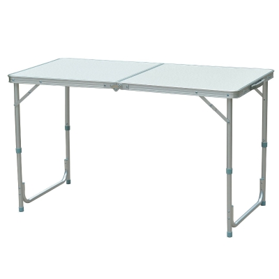 Outsunny Masă pentru Camping Picnic Pliabilă Portabilă Reglabilă în înălțime din Aluminio, 120 x 60 x 54/70 cm