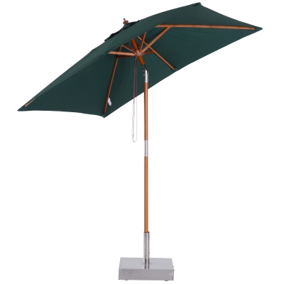 Outsunny Umbrela Dreptunghiular din Bambus si Poliester Anti-UV Verde 2x1.5x2,3m