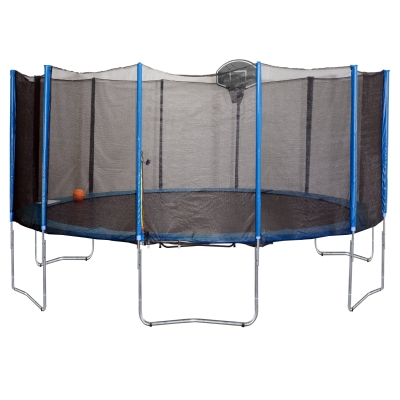 Homcom Trambulina Elastica cu Cos Basket si Plasa Siguranta Φ366 x 260A cm