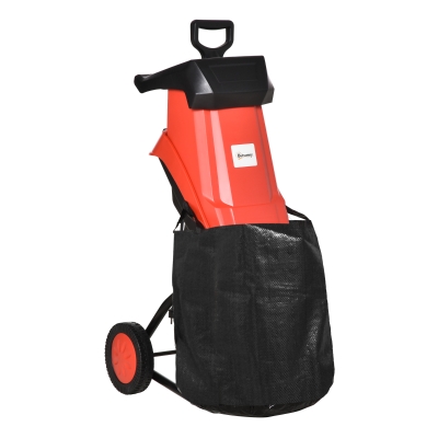 Outsunny Biotocator Electric pentru Gradina cu Sac de 50L Lopata si Roti