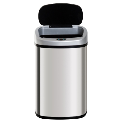 Homcom Cos de gunoi din Otel Inox cu Deschidere automata cu Senzor 58 Litri