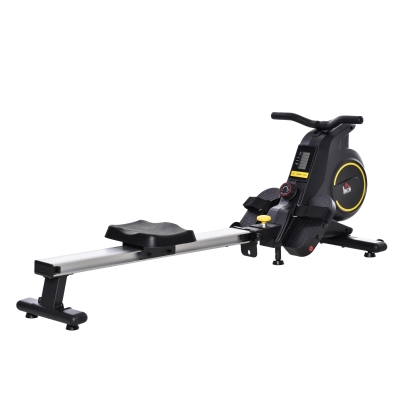 Homcom Aparat de Vaslit Magnetic Pliabile cu Rola pe 8 nivele de Rezistenta si Monitor 185x58x57cm