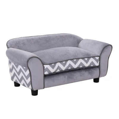 PawHut canapea pentru caini, 73.5x41x33 cm, gri