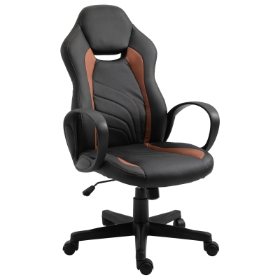 Vinsetto Scaun Ergonomic pentru Jucatori Gaming sau Birou Reglabil din Piele Maro si Neagra 62.5x69x109-119cm