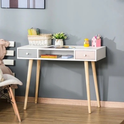 HOMCOM Birou cu sertare pentru copii, MDF, multicolor