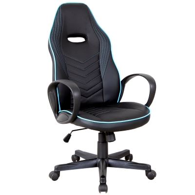 Vinsetto Fotoliu de Birou cu Invelis in Piele PU Premium Design Ergonomic Negru si Albastru