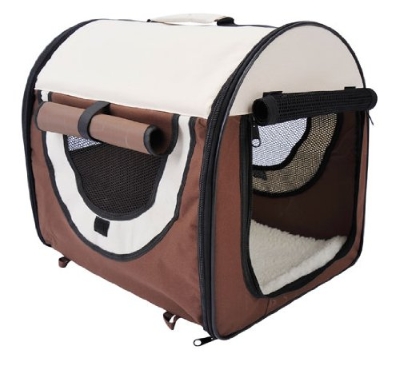 PawHut Geantă Trasport pentru Câini și Pisici Pliabilă, Culoarea cafelei, 61x46x51cm