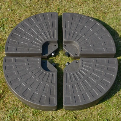 Outsunny Set 4 Greutăți pentru Umbrelă de Grădină din HDPE, Umplută cu 68 kg Apă, 100x100x10.5 cm, Culoare Cafea