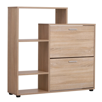 Homcom Dulap Pantofi Design Modern 20 Perechi pentru Hol in Lemn 101,5 x 25,5 x 98 cm