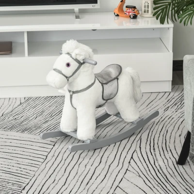 Calut-balansoar cu sunete pentru copii 65x26x55cm Alb