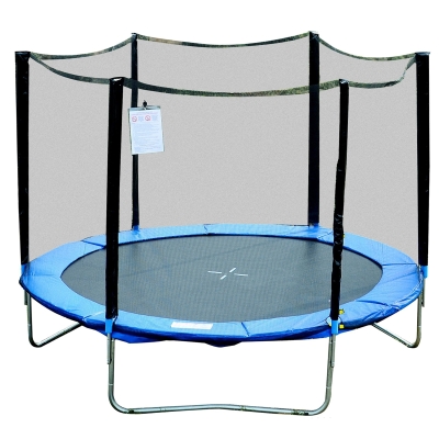 Homcom Trambulina Elastica cu Plasa de Siguranta si Stalpi Captusiti pentru Adulti si Copii Φ244 x 205 cm