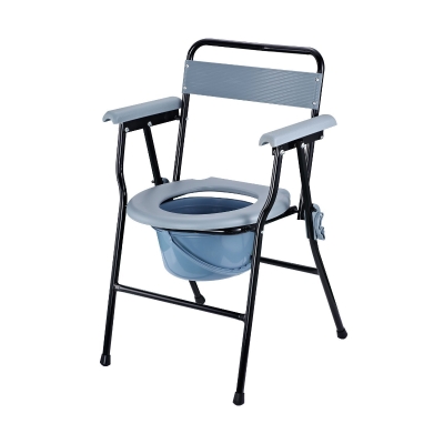 HomCom Scaun CapacWC Pliabil cu vas Detașabil pentru Bătrâni sau Persoane cu Dizabilități, din Tuburi de Fier și Plastic, 52x50x75cm