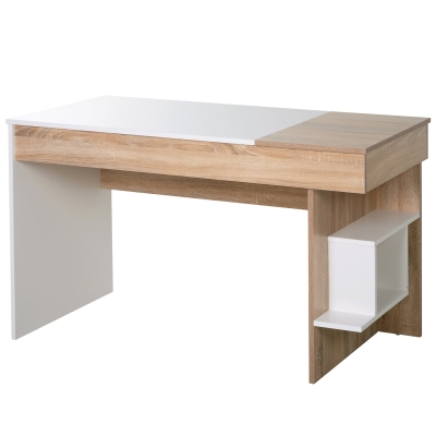 Homcom Birou modern cu Blat Ridicabil in Lemn, Alb, 120x60x74cm