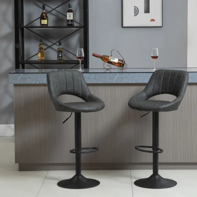 Set 2 Scaune de bar cu Inaltime reglabila