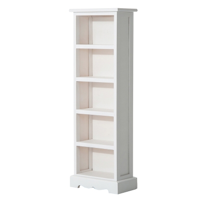 HomCom Mobilier Biblioteca 5 Rafturi din Lemn Elegant pentru Casa si Birou Alb 30x17x90cm