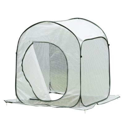 Outsunny Mini Sera Pliabila Deschidere Pop-Up cu Sac, 90x90x110cm