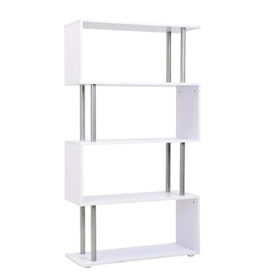 Homcom Biblioteca de Design Moderna 4 Rafturi, Alb, 80x30x145cm