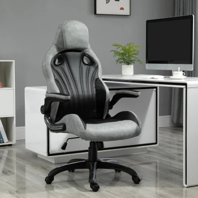 Scaun gaming balansoar 72.5x74x119.2-127.5cm, Negru, Gri