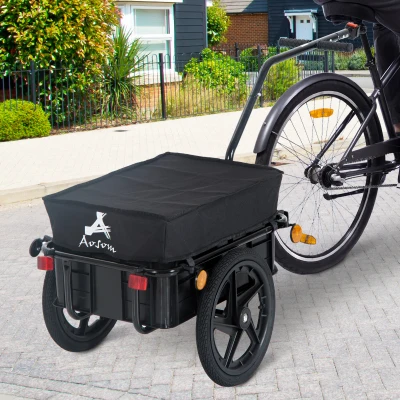 Remorca pentru Bicicleta cu Cos din Otel 144x59x80cm Negru