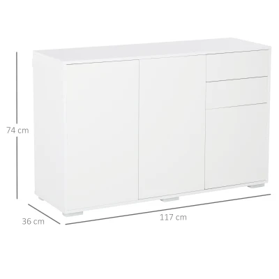 Dulap multifunctional, usa deschidere prin apasare, 117x36x74cm Alb
