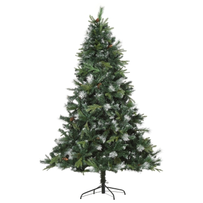 HOMCOM 210cm Brad de Craciun Artificial din Pin cu 1622 Ramuri Conuri de Pin Baza Pliabila
