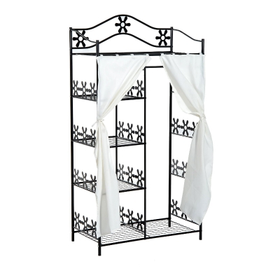 HomCom Dulap Haine in Fier, Negru, 84x42x159cm