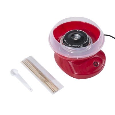 HomCom Aparat pentru Vată de Zahăr 450W din PP, Inox și Aluminiu 27x26x18 Roșu