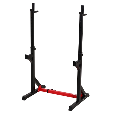 Homcom Schelet pentru Bara Haltera Inaltime Reglabila in Otel Negru 77-122 x 66 x103-163 cm