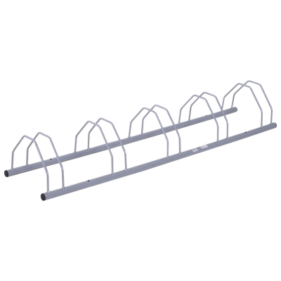Homcom Rastel pentru 5 Biciclete Solid din Otel Argintiu 140.5 x 30 x 21.5cm