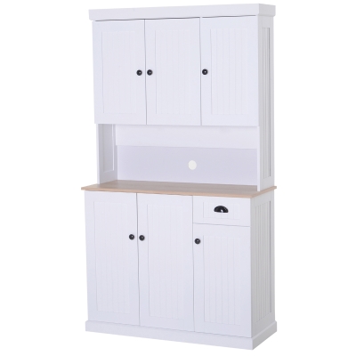 HomCom Dulap Suspendat de Bucatarie din Lemn de Stejar, 101x39x180 cm Alb